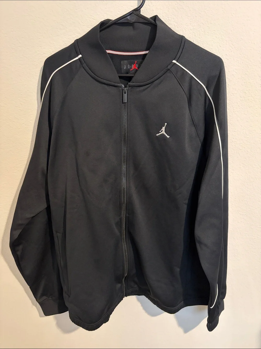 Jordan Black Track Jacket with White Piping
